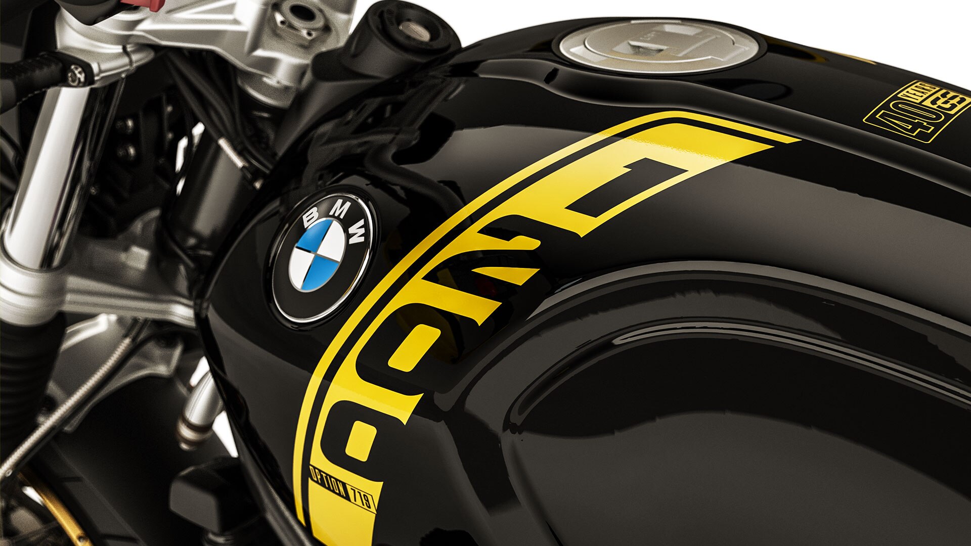 Vemos las letras de 1200 cc en el depósito de la R nineT Urban G / S.
