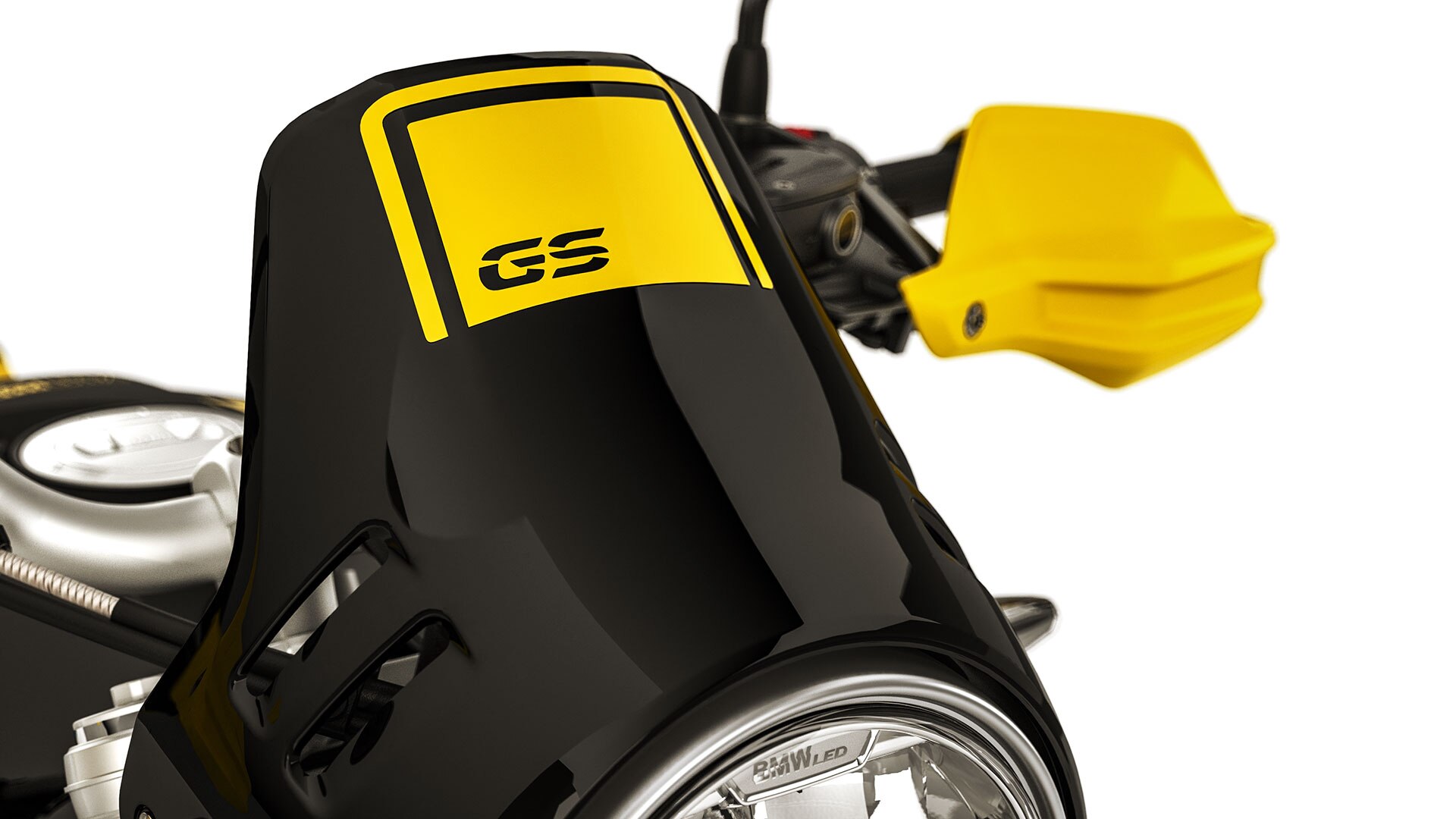 Vemos el parabrisas de la R nineT Urban G / S incl. Logotipo GS.