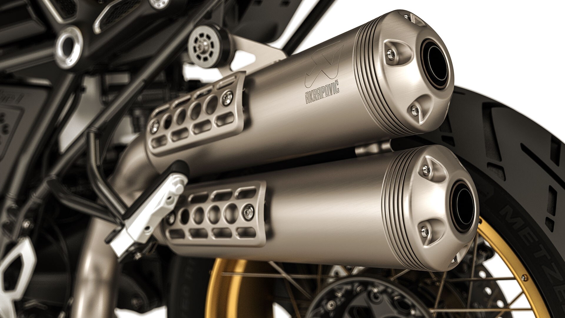 Vemos el sistema de escape elevado de la R nineT Urban G / S.