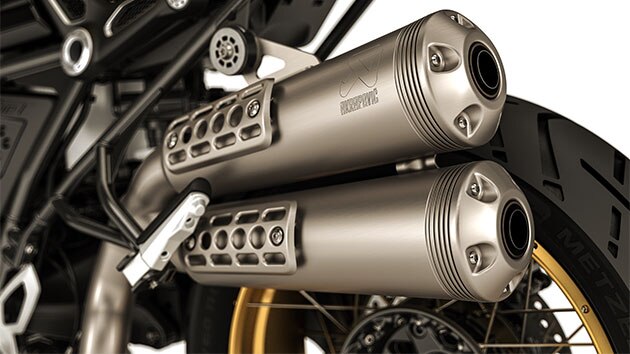 Vemos el sistema de escape elevado de la R nineT Urban G / S.