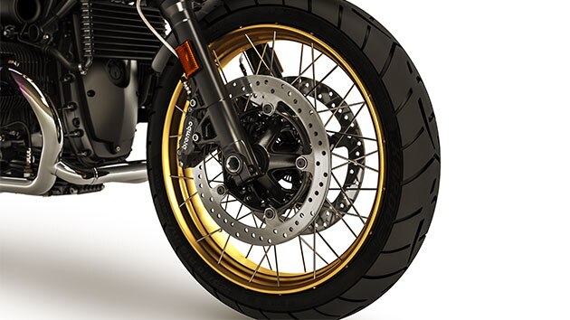 Vemos las llantas doradas de la R nineT Urban G / S.