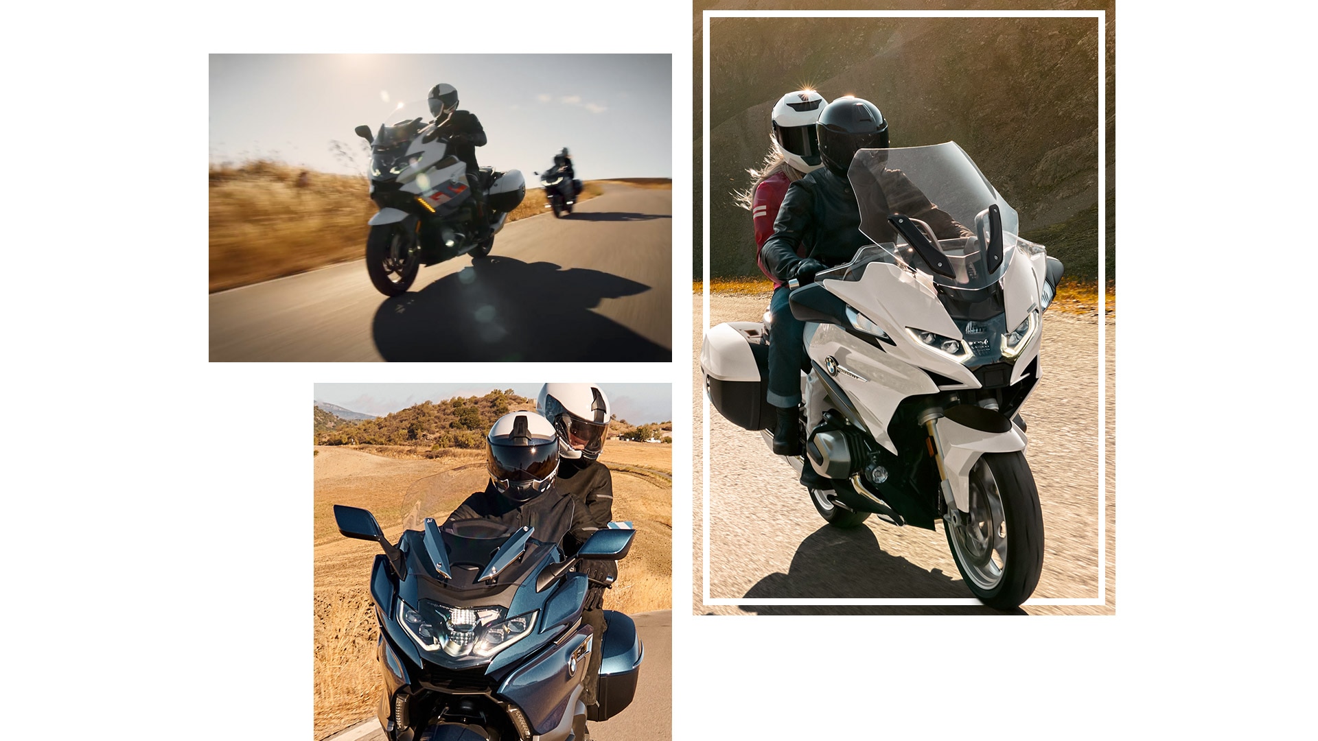 Fotografías de motos de turismo BMW Motorrad en movimiento.